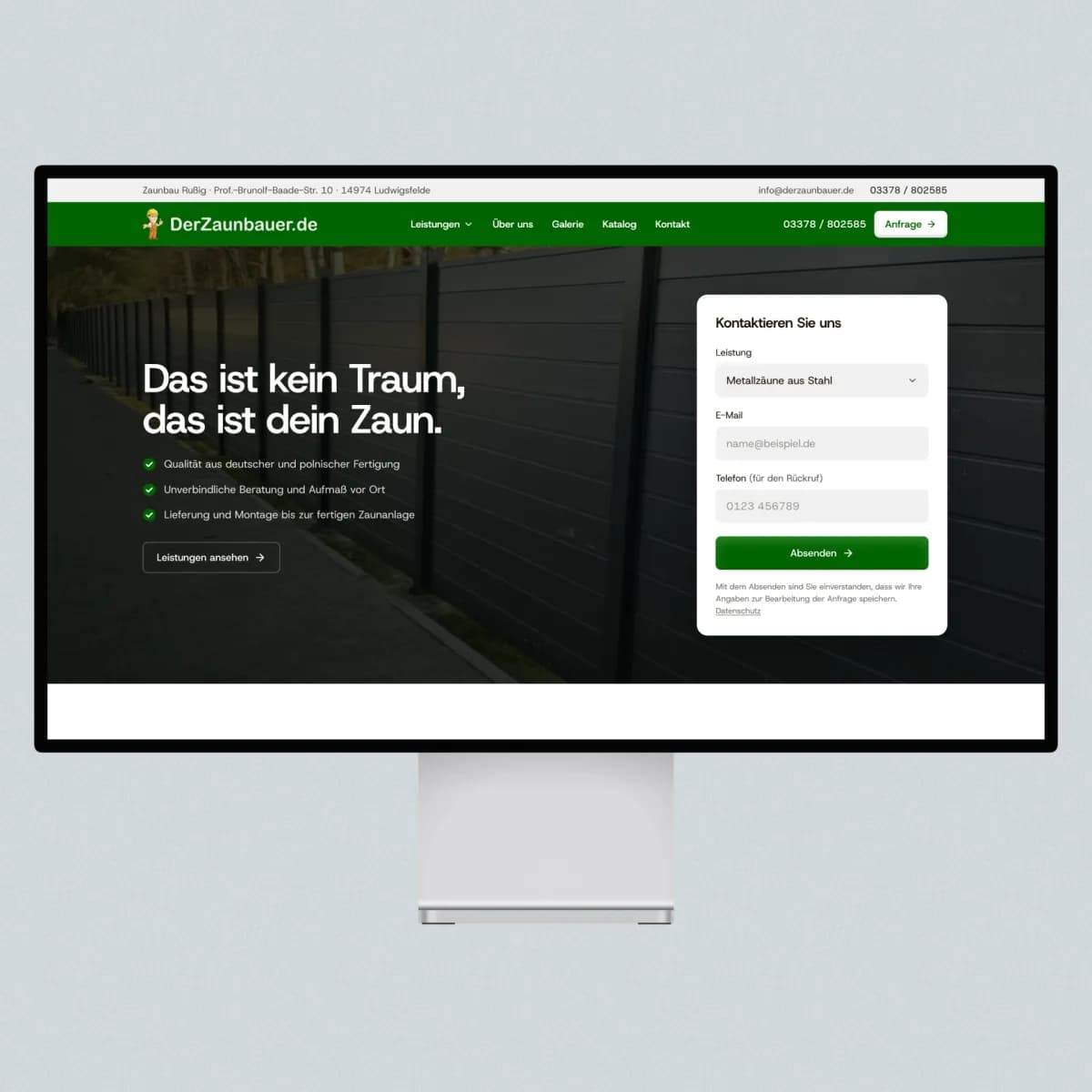 Website Der Zaunbauer