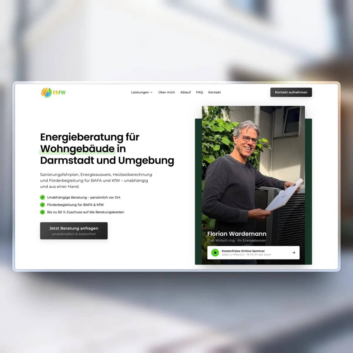 Website EBFW Energieberatung